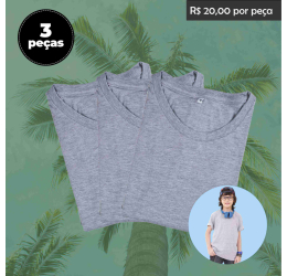 Kit 3 CAMISETAS INFANTIS NA COR MESCLA